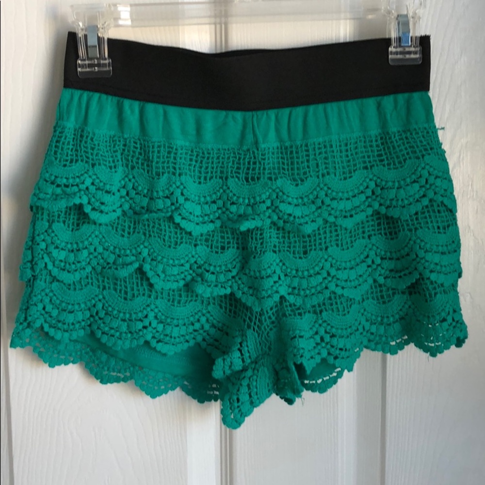 Teal lace shorts!!